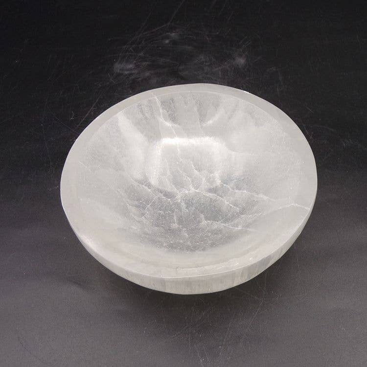 Selenite Carved Charging Bowl
