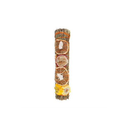 9in Ritual Wand Smudge Stick with Rosemary, Palo Santo and Quartz