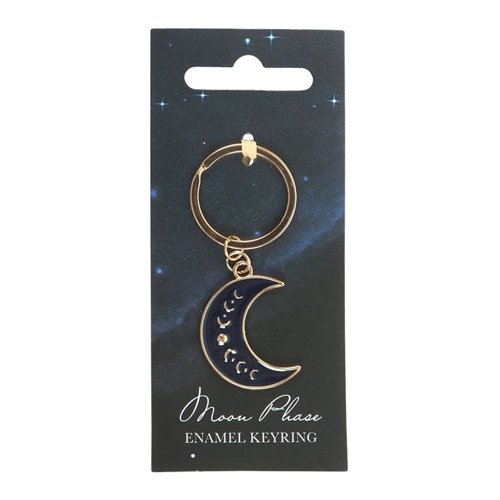 Blue Moon Phase Crescent Moon Keyring