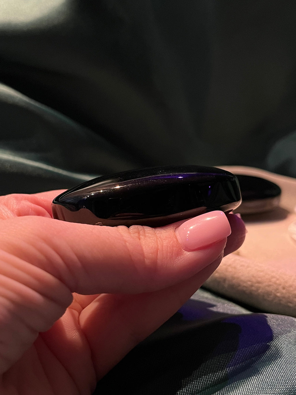 Black Obsidian Palm Stone