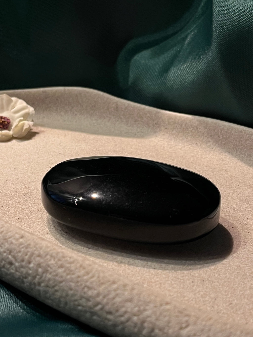 Black Obsidian Palm Stone