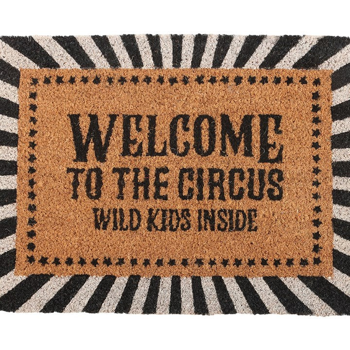 Black Welcome to the Circus Doormat