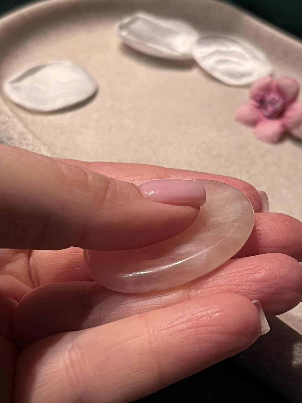 Rose Quartz Thumb Stone