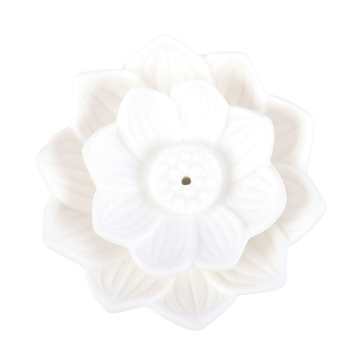 White Lotus Flower Incense Stick Holder