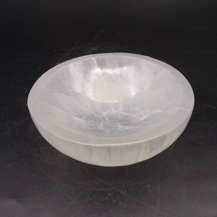Selenite Carved Charging Bowl