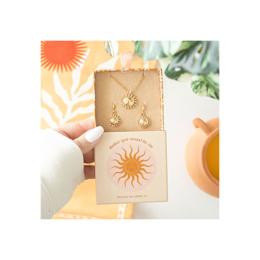 Sun Earring and Necklace Set